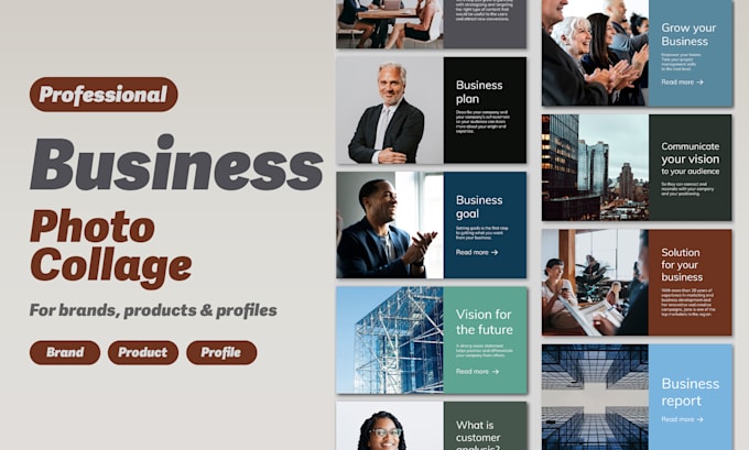 design a professional photo collage for your brand