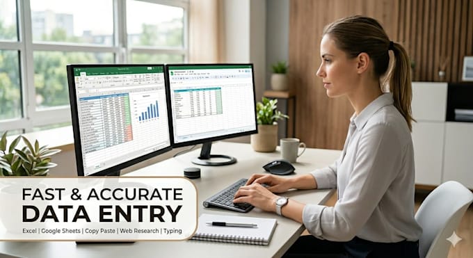 do data entry, excel and google sheets work