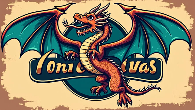 do unique dragon mascot logo design for your brand