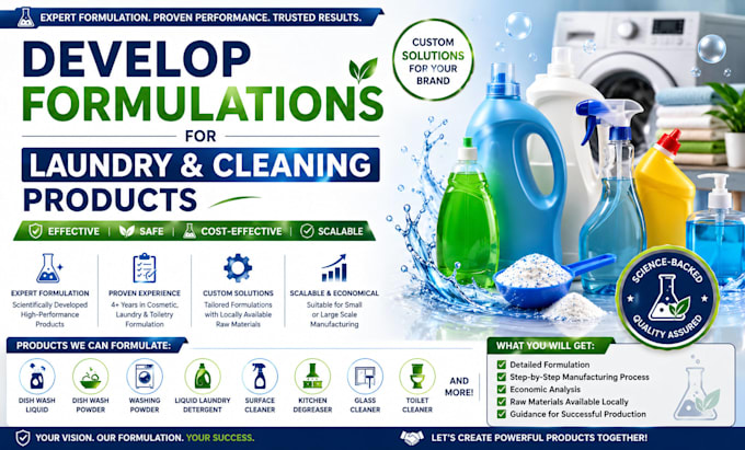develop formulations for laundry and cleaning products