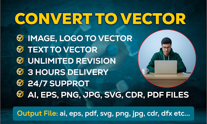vectorize logo, redraw image to high quality vector fast
