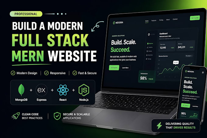 build a full stack mern website with react, node js, and mongodb
