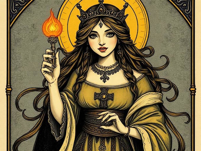 design custom mystical tarot card character art professionally