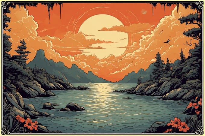 make vintage poster style cover art