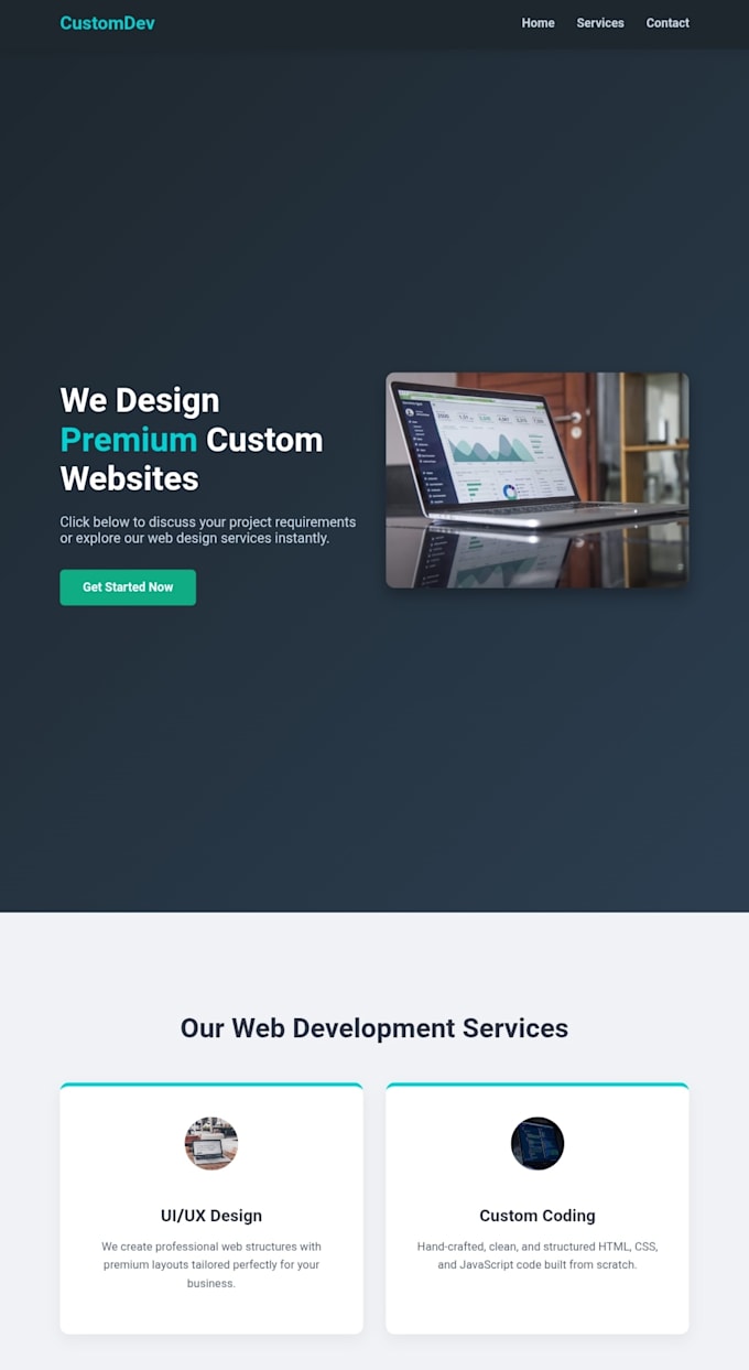 code responsive HTML CSS javascript website