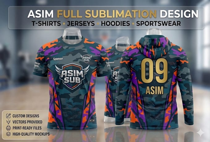 design custom full sublimation t shirt and jersey