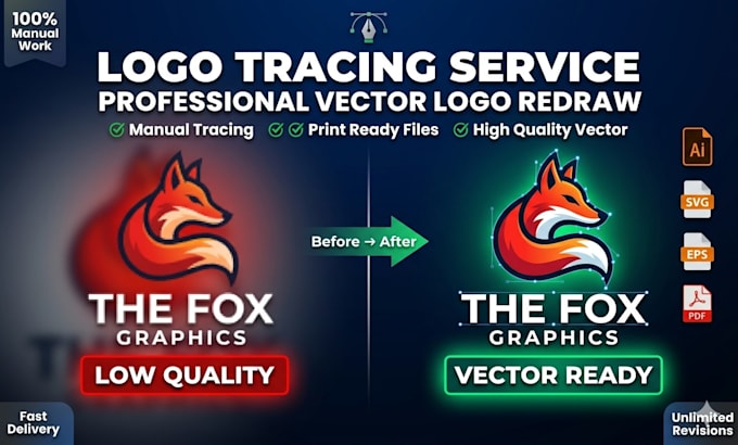 redraw blurry logo into print ready vector