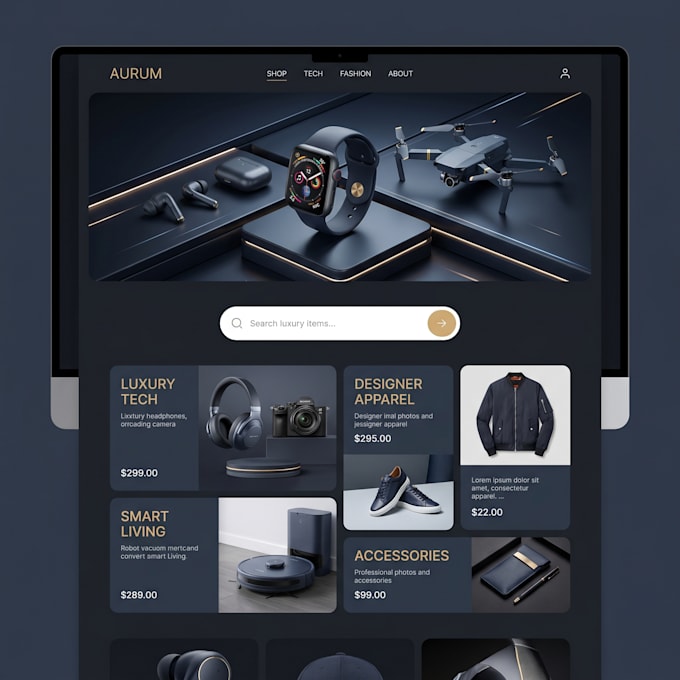 develop a e commerce website