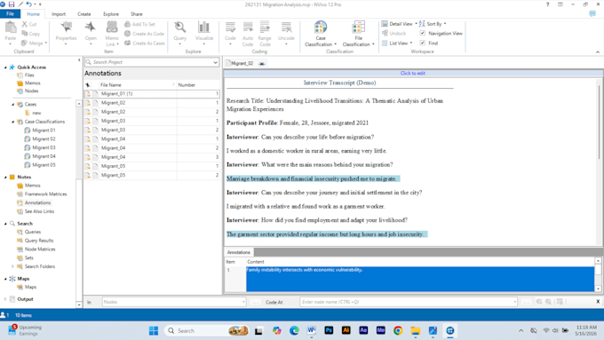 code and organize qualitative data using nvivo