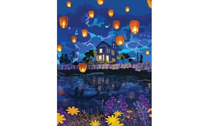 create anime style illustrated poster for you