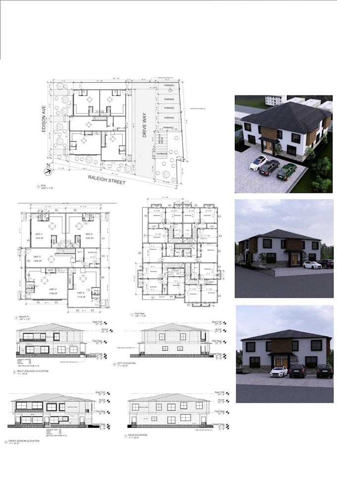 draw your floor plans sections elevation and render your 3d