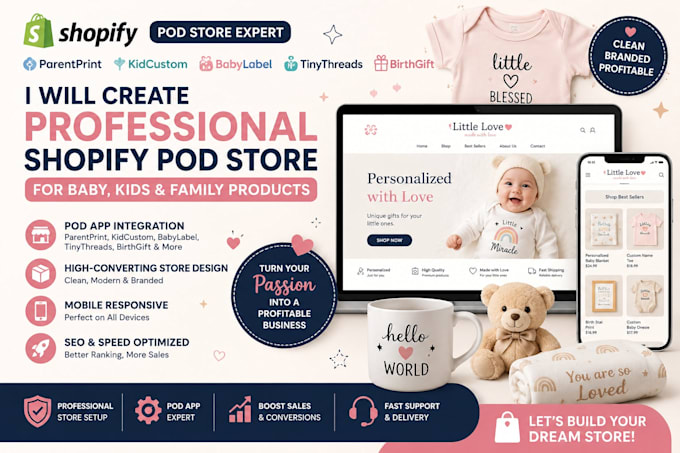create parentprint kidcustom babylabel tinythreads birthgift shopify pod apps