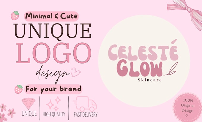 create a unique minimalist and cute logo design