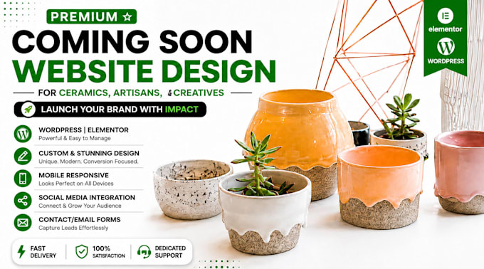 create a stunning coming soon website design for ceramics