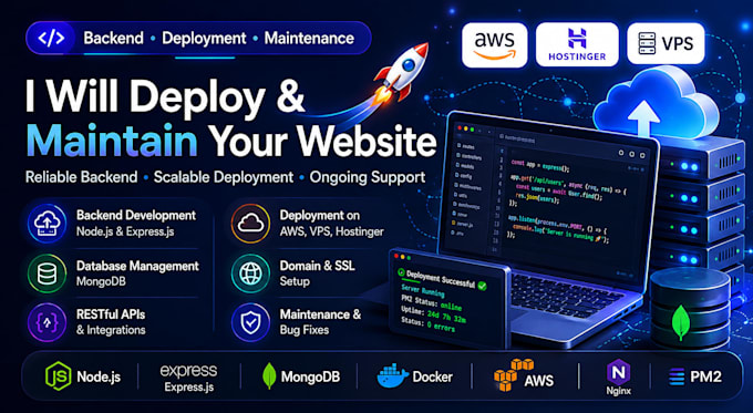 deploy, fix and maintain your website backend