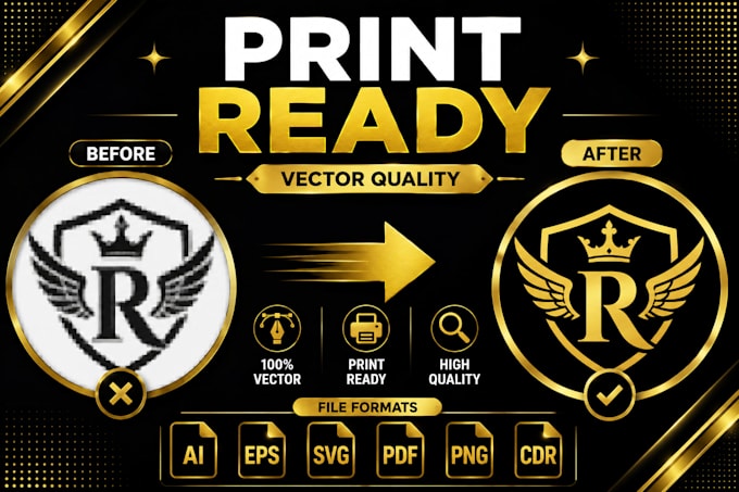 manually vector trace logo into print ready vector file
