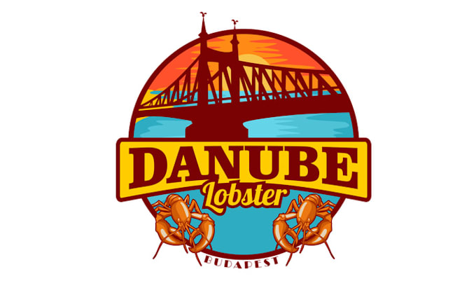 design monogram unique lobster city logo