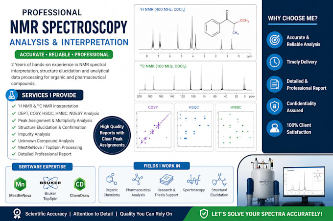 interpret nmr spectra and perform structure elucidation