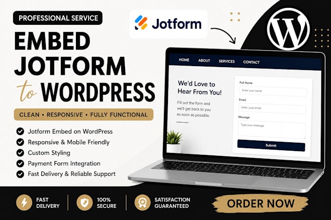 embed jotform into wordpress professionally and responsively