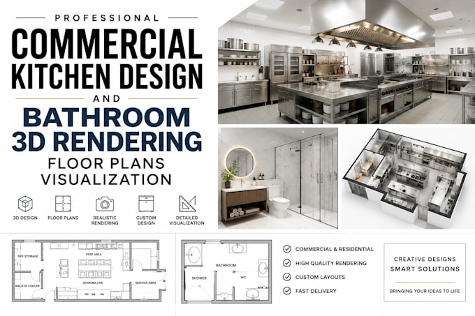 custom kitchen cabinet layout and 3d interior rendering for remodel projects
