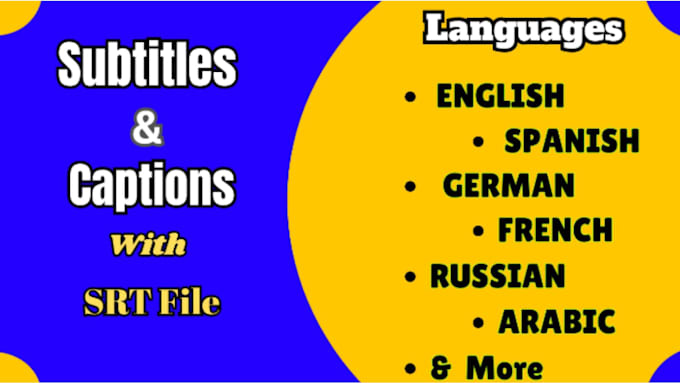 add human synced subtitles in english, spanish, and french