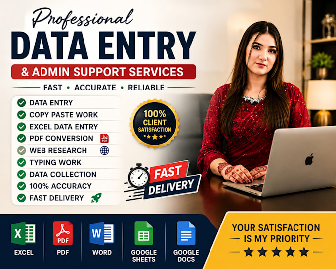 do professional data entry, copy paste, PDF conversion, excel and web res