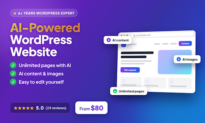 build ai powered wordpress website business CRM or web app