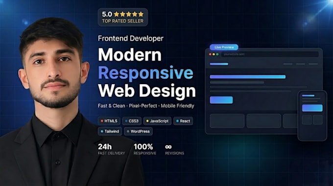 create a designed modern web page for your business
