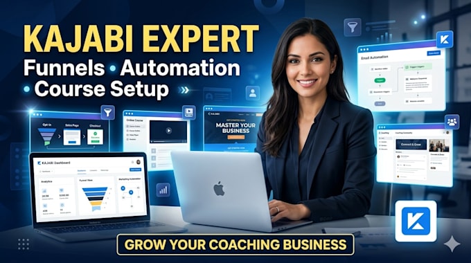 setup your kajabi coaching website funnel and automation