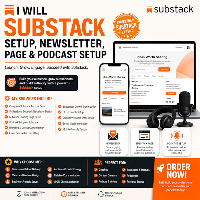 substack setup, substack newsletter, substack page podcast setup