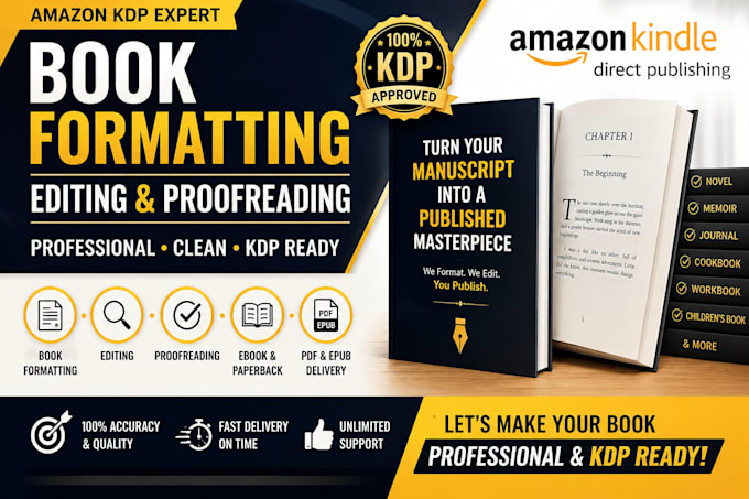 format, edit and proofread your amazon KDP book professionally