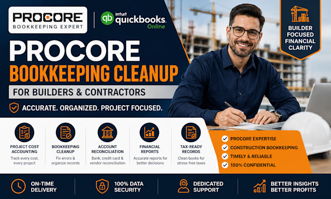 manage procore bookkeeping cleanup for builders project cost accounting system