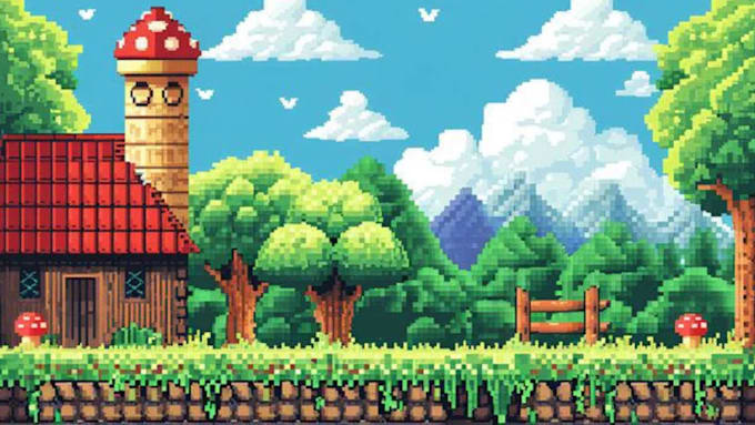 pixel art parallax background animation pixel landscape scenery environment art