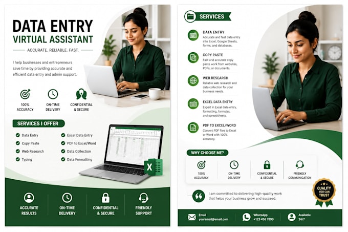 be your professional data entry virtual assistant