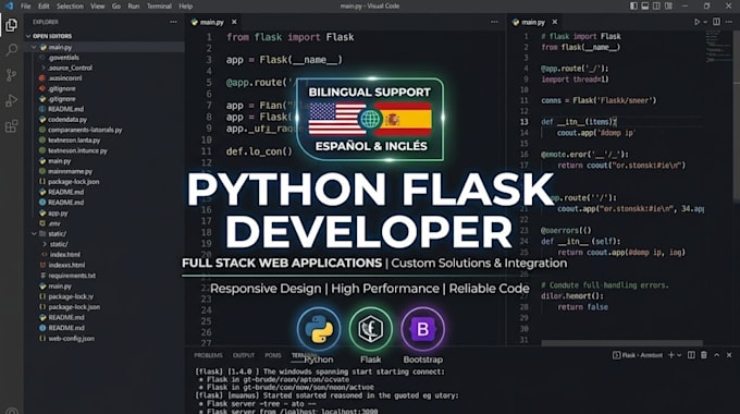 build a custom full stack web app using python flask