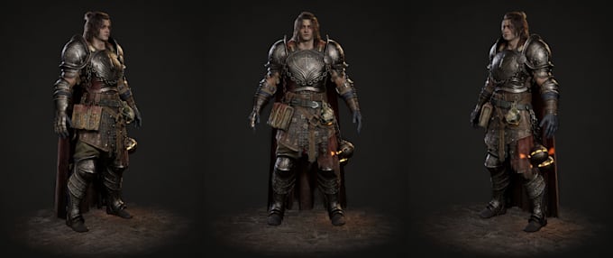 realistic 3d character modeling, game assets using unreal engine, unity, blender