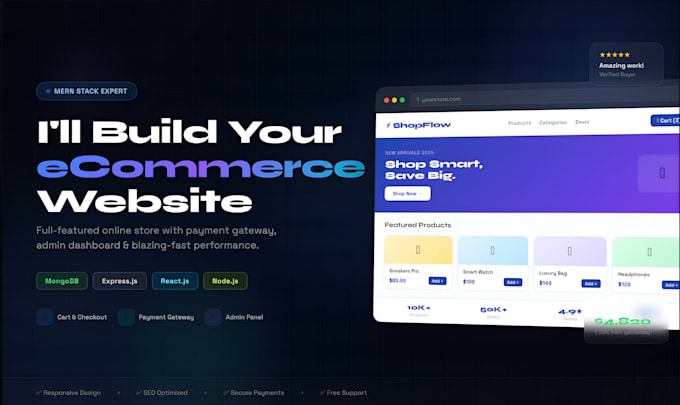 develop a scalable full stack ecommerce website