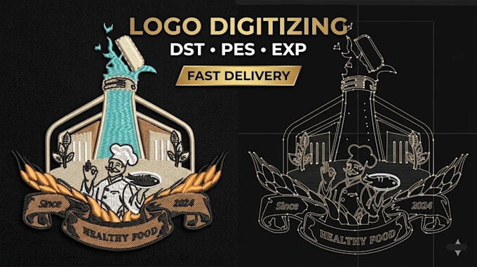 professionally digitize your logo for embroidery machines