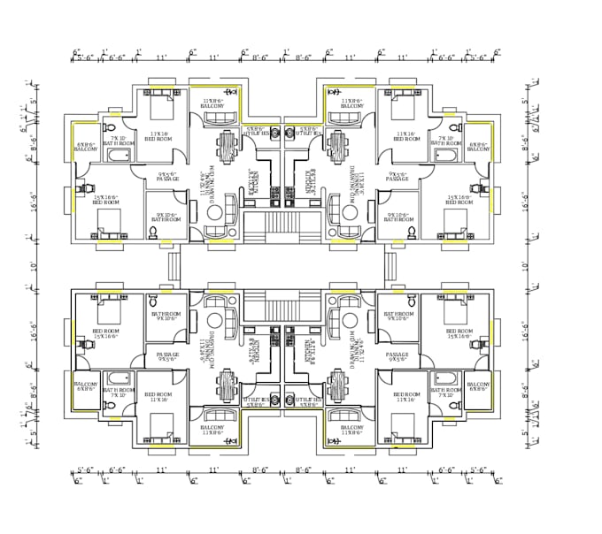 design professional autocad 2d house plans as a draftsman