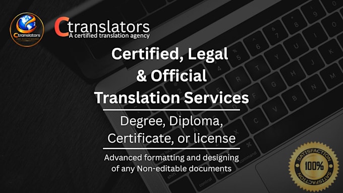 provide certified translation, legal and official documents