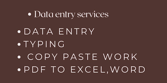 do accurate data entry, excel, copy paste and web research