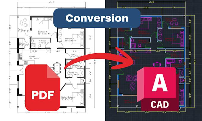 convert pdf, sketch or image to dwg autocad