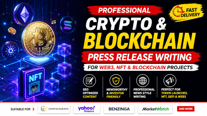 write crypto blockchain nft and web3 press release for your project