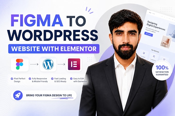 convert figma to wordpres with elementor pro