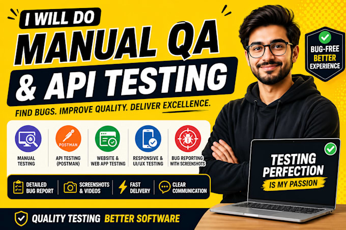do manual QA testing, API testing and bug reporting