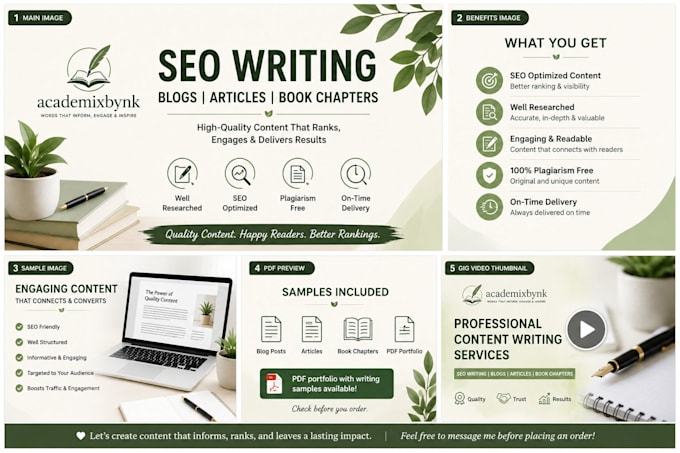write SEO optimized blogs, articles, and book chapters