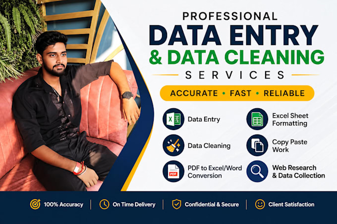 do data entry, copy paste, format and clean excel data