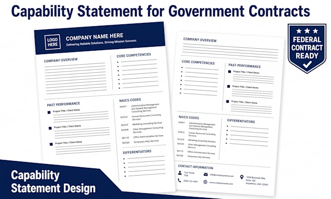 design capability statement for government contracts and federal procurement