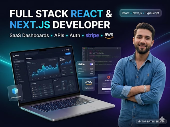 full stack react js developer for custom web app and nextjs dashboard