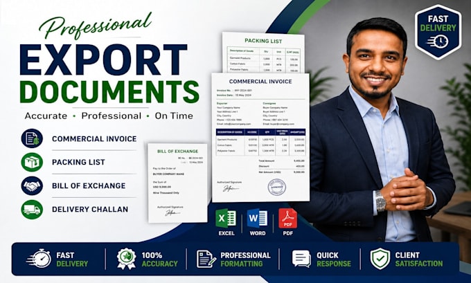 create invoice, packing list and shipping documents in excel